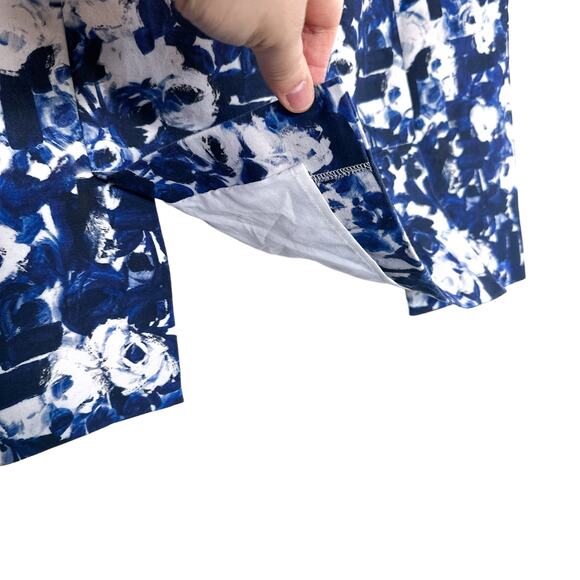 MM Lafleur The Cobble Hill Floral Print Cotton Pencil Skirt Blue Navy White 10 - Picture 8 of 13